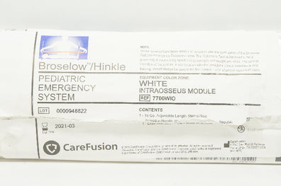 CareFusion 7700WIO Broselow/Hinkle Intraosseus Module White (x)